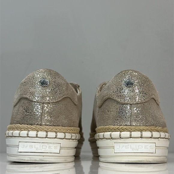 J Slides Karla Gold Brushed Leather Casual Slip On Sneakers Size 7.5 - Picture 6 of 15